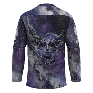 Bat Egyptian Hockey Jersey Cow Goddess Celestial Face Horn Ring Gem Cosmic Starry Sky