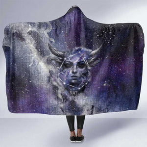 Bat Egyptian Hooded Blanket Cow Goddess Celestial Face Horn Ring Gem Cosmic Starry Sky