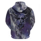 Bat Egyptian Hoodie Cow Goddess Celestial Face Horn Ring Gem Cosmic Starry Sky