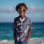 Bat Egyptian Kid Hawaiian Shirt Cow Goddess Celestial Face Horn Ring Gem Cosmic Starry Sky