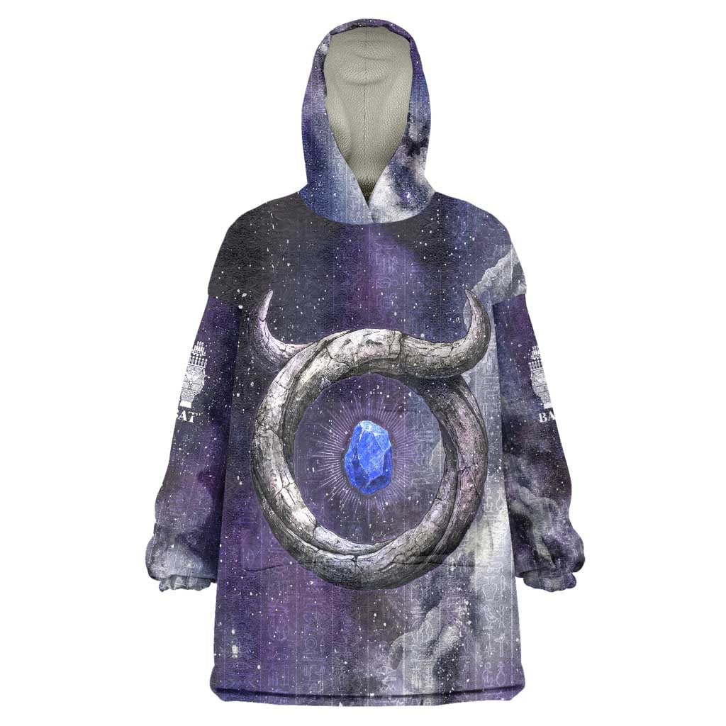 Bat Egyptian Kid Wearable Blanket Hoodie Cow Goddess Celestial Face Horn Ring Gem Cosmic Starry Sky