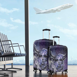 Bat Egyptian Luggage Cover Cow Goddess Celestial Face Horn Ring Gem Cosmic Starry Sky