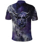 Bat Egyptian Polo Shirt Cow Goddess Celestial Face Horn Ring Gem Cosmic Starry Sky