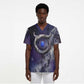 Bat Egyptian Scrub Top Cow Goddess Celestial Face Horn Ring Gem Cosmic Starry Sky