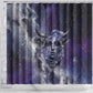 Bat Egyptian Shower Curtain Cow Goddess Celestial Face Horn Ring Gem Cosmic Starry Sky