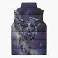 Bat Egyptian Sleeveless Puffer Jacket Cow Goddess Celestial Face Horn Ring Gem Cosmic Starry Sky