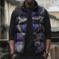 Bat Egyptian Sleeveless Puffer Jacket Cow Goddess Celestial Face Horn Ring Gem Cosmic Starry Sky