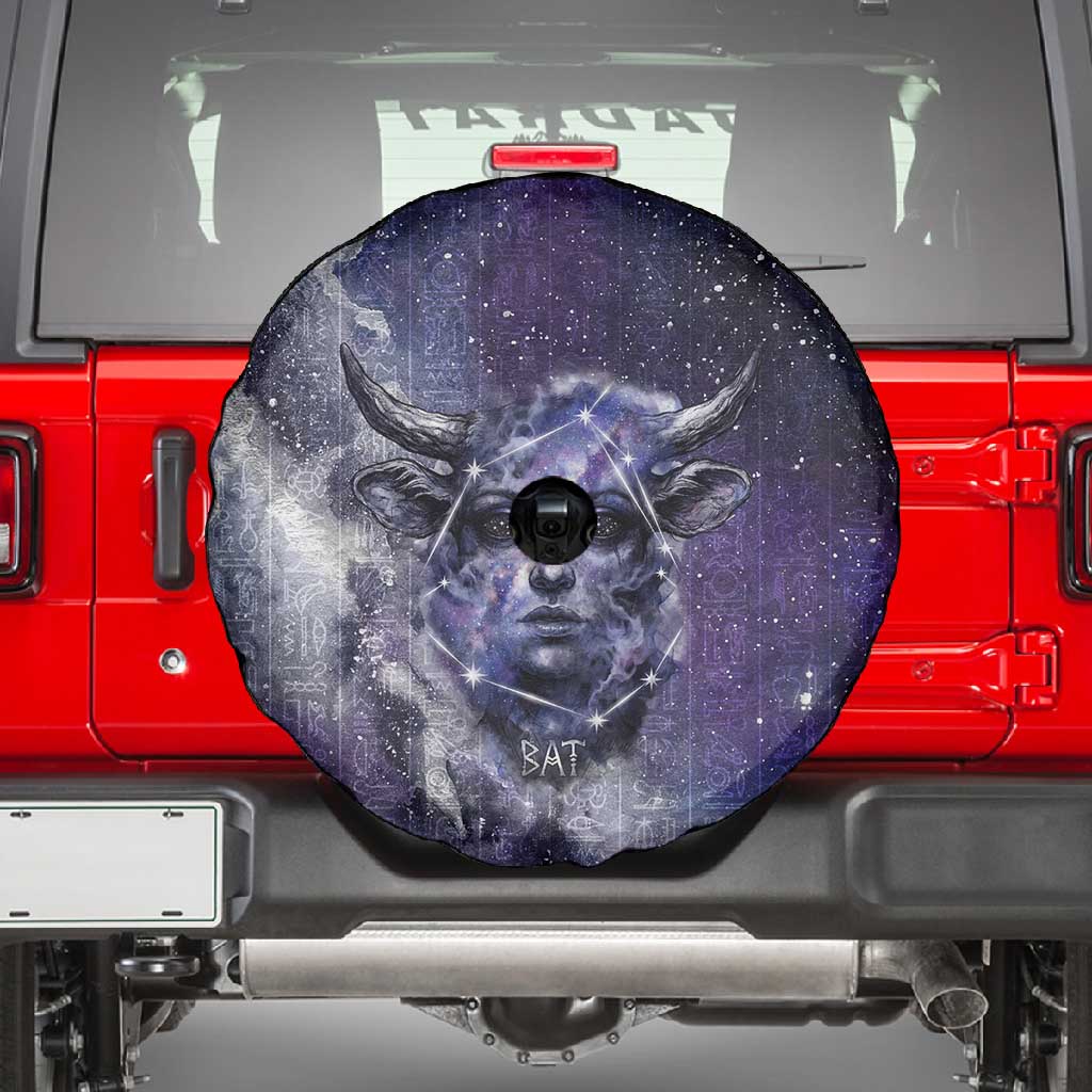 Bat Egyptian Spare Tire Cover Cow Goddess Celestial Face Horn Ring Gem Cosmic Starry Sky