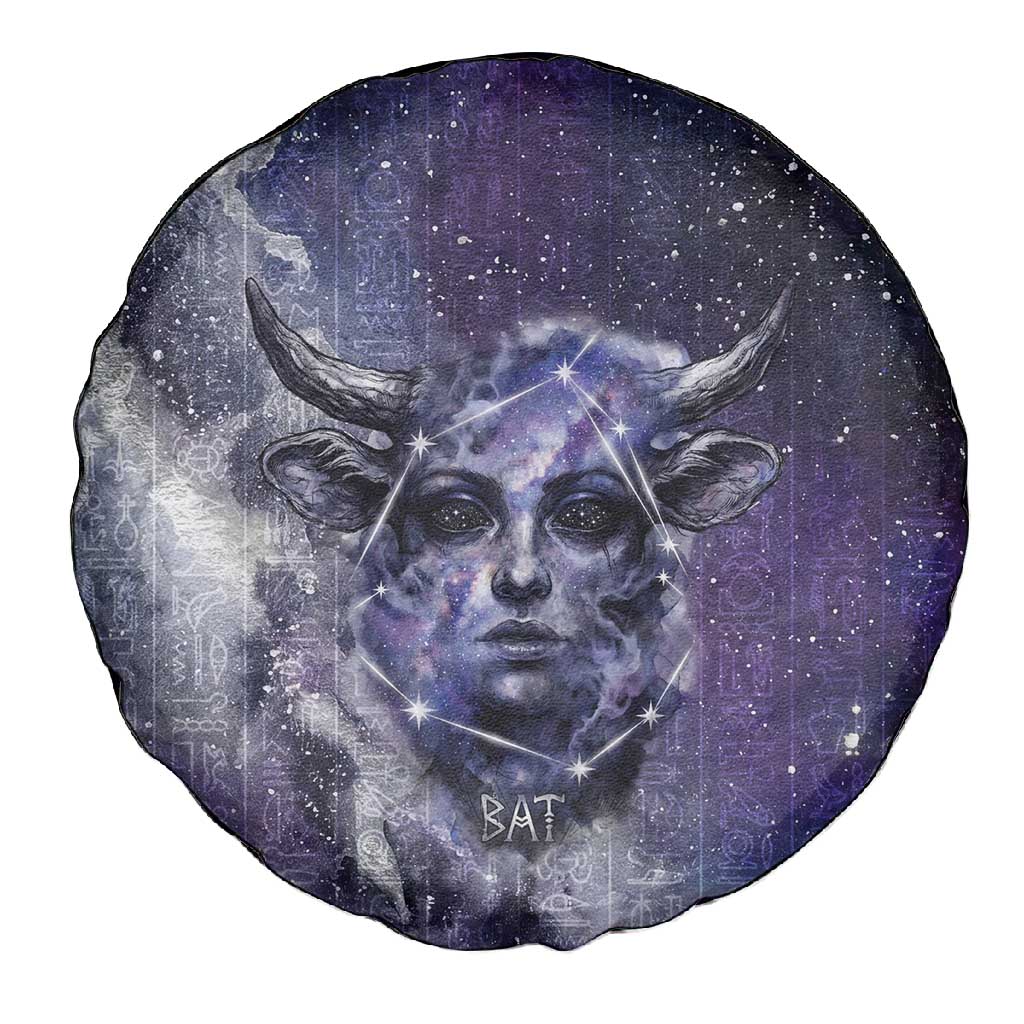 Bat Egyptian Spare Tire Cover Cow Goddess Celestial Face Horn Ring Gem Cosmic Starry Sky