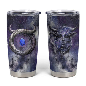 Bat Egyptian Tumbler Cup Cow Goddess Celestial Face Horn Ring Gem Cosmic Starry Sky