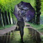 Bat Egyptian Umbrella Cow Goddess Celestial Face Horn Ring Gem Cosmic Starry Sky
