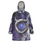 Bat Egyptian Wearable Blanket Hoodie Cow Goddess Celestial Face Horn Ring Gem Cosmic Starry Sky