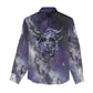 Bat Egyptian Women Casual Shirt Cow Goddess Celestial Face Horn Ring Gem Cosmic Starry Sky