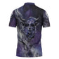 Bat Egyptian Zipper Polo Shirt Cow Goddess Celestial Face Horn Ring Gem Cosmic Starry Sky