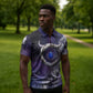 Bat Egyptian Zipper Polo Shirt Cow Goddess Celestial Face Horn Ring Gem Cosmic Starry Sky
