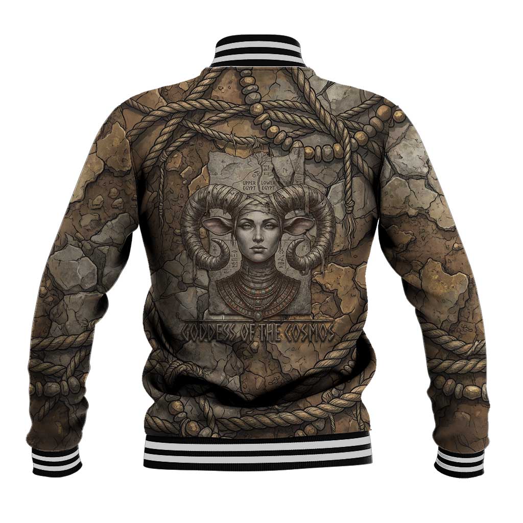 Bat Baseball Jacket Goddess of the Cosmos Ancient Egyptian Cow Horns Stone