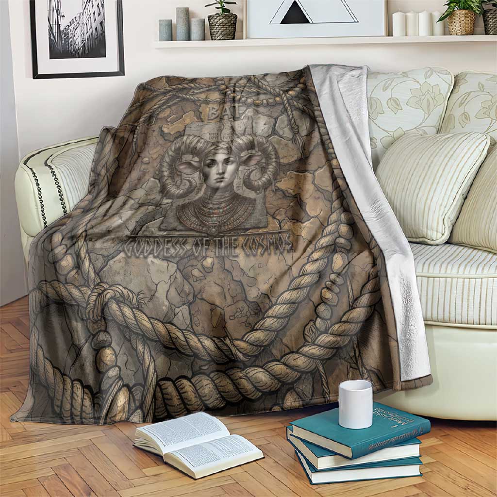 Bat Blanket Goddess of the Cosmos Ancient Egyptian Cow Horns Stone