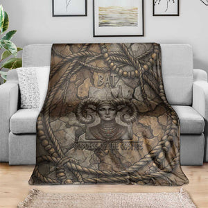 Bat Blanket Goddess of the Cosmos Ancient Egyptian Cow Horns Stone
