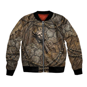 Bat Bomber Jacket Goddess of the Cosmos Ancient Egyptian Cow Horns Stone