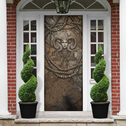 Bat Door Cover Goddess of the Cosmos Ancient Egyptian Cow Horns Stone