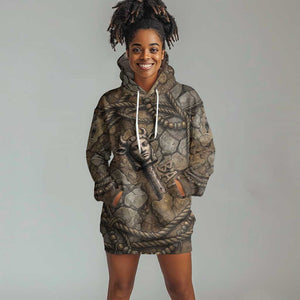Bat Hoodie Dress Goddess of the Cosmos Ancient Egyptian Cow Horns Stone