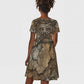 Bat Kid Short Sleeve Dress Goddess of the Cosmos Ancient Egyptian Cow Horns Stone