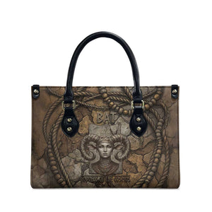Bat Leather Bag Goddess of the Cosmos Ancient Egyptian Cow Horns Stone