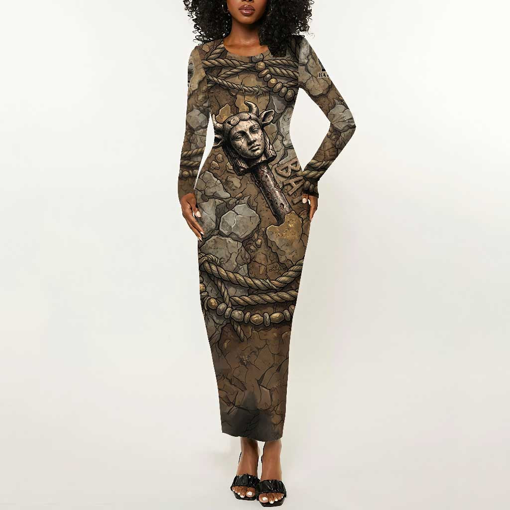 Bat Long Sleeve Bodycon Dress Goddess of the Cosmos Ancient Egyptian ...