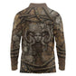 Bat Long Sleeve Polo Shirt Goddess of the Cosmos Ancient Egyptian Cow Horns Stone