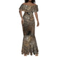Bat Mermaid Dress Goddess of the Cosmos Ancient Egyptian Cow Horns Stone