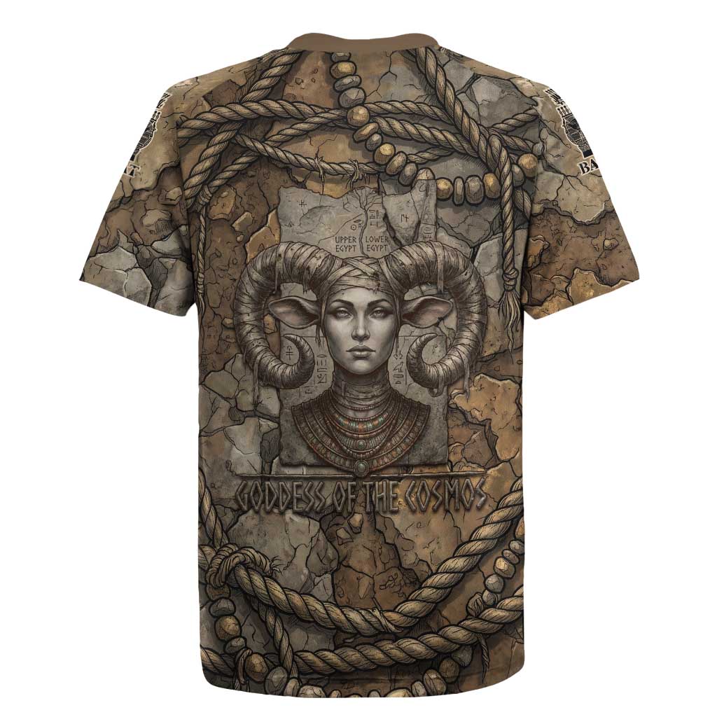 Bat Rugby Jersey Goddess of the Cosmos Ancient Egyptian Cow Horns Stone