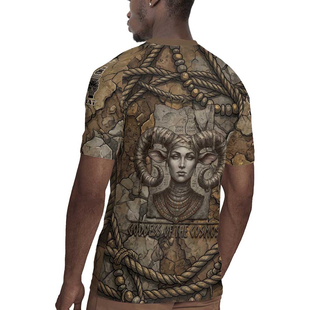 Bat Rugby Jersey Goddess of the Cosmos Ancient Egyptian Cow Horns Stone