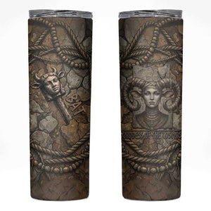 Bat Skinny Tumbler Goddess of the Cosmos Ancient Egyptian Cow Horns Stone