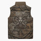 Bat Sleeveless Puffer Jacket Goddess of the Cosmos Ancient Egyptian Cow Horns Stone