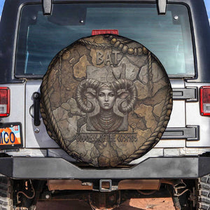 Bat Spare Tire Cover Goddess of the Cosmos Ancient Egyptian Cow Horns Stone