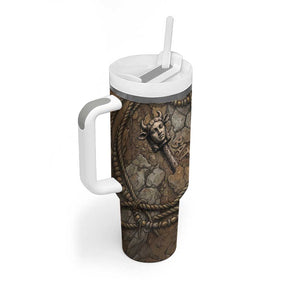 Bat Tumbler With Handle Goddess of the Cosmos Ancient Egyptian Cow Horns Stone