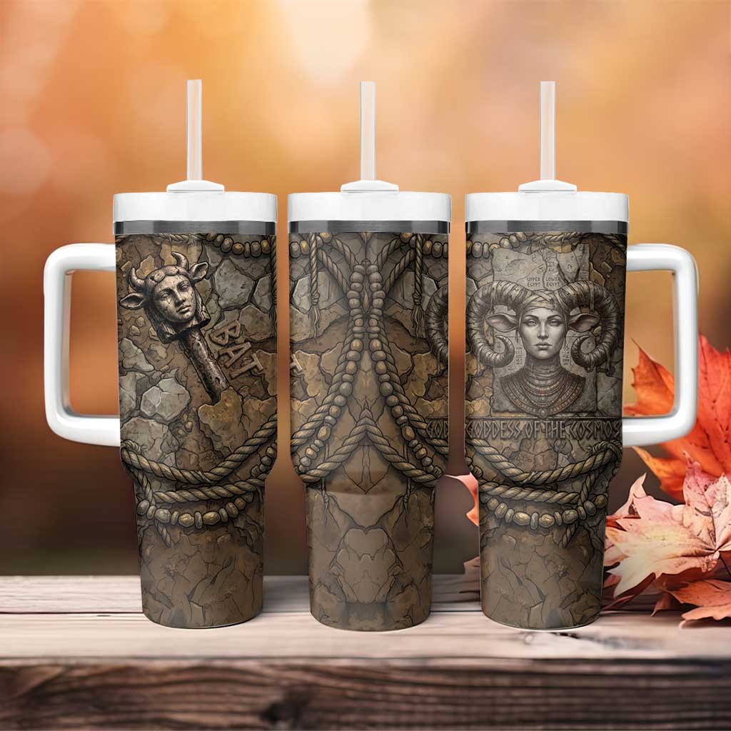 Bat Tumbler With Handle Goddess of the Cosmos Ancient Egyptian Cow Horns Stone
