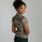 Bat Women Polo Shirt Goddess of the Cosmos Ancient Egyptian Cow Horns Stone