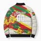 Personalized Ghana Football Bomber Puffer Jacket Soccer Player Kick - Floral Hibiscus