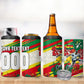 Personalized Ghana Football 4 in 1 Can Cooler Tumbler Soccer Player Kick - Floral Hibiscus