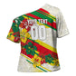 Personalized Ghana Football Cross Shoulder Shirt Soccer Player Kick - Floral Hibiscus