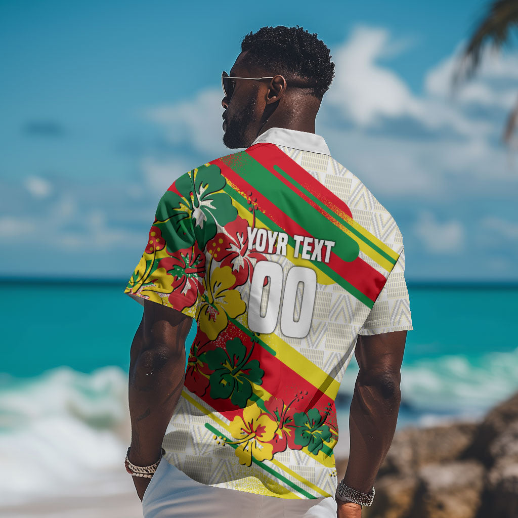 Personalized Ghana Football Hawaiian Shirt Soccer Player Kick - Floral Hibiscus