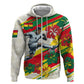 Personalized Ghana Football Hoodie Soccer Player Kick - Floral Hibiscus