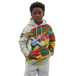 Personalized Ghana Football Kid Hoodie Soccer Player Kick - Floral Hibiscus