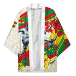 Personalized Ghana Football Kimono Soccer Player Kick - Floral Hibiscus