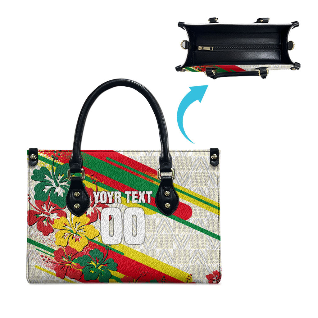 Personalized Ghana Football Leather Bag Soccer Player Kick - Floral Hibiscus