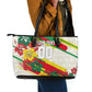 Personalized Ghana Football Leather Tote Bag Soccer Player Kick - Floral Hibiscus