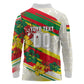 Personalized Ghana Football Long Sleeve Polo Shirt Soccer Player Kick - Floral Hibiscus