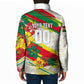 Personalized Ghana Football Padded Jacket Soccer Player Kick - Floral Hibiscus