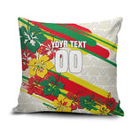 Personalized Ghana Football Pillow Cover Soccer Player Kick - Floral Hibiscus